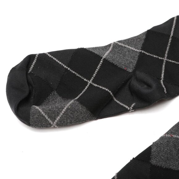 Sigvaris Compression Socks 15-20mm Hg 183CB Argyle Black Grey Plaid - Picture 5 of 5